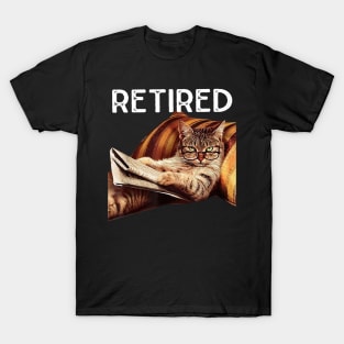 Retired Not My Funny Problem Gifts Anymore Cat Retirement T-Shirt